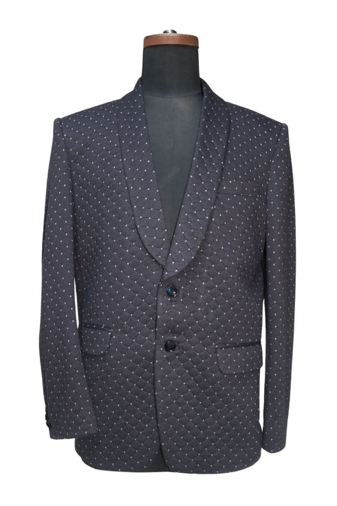 Charcoal Checkered Smoking Jacket