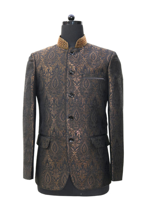 Black and Copper Nehru Jacket