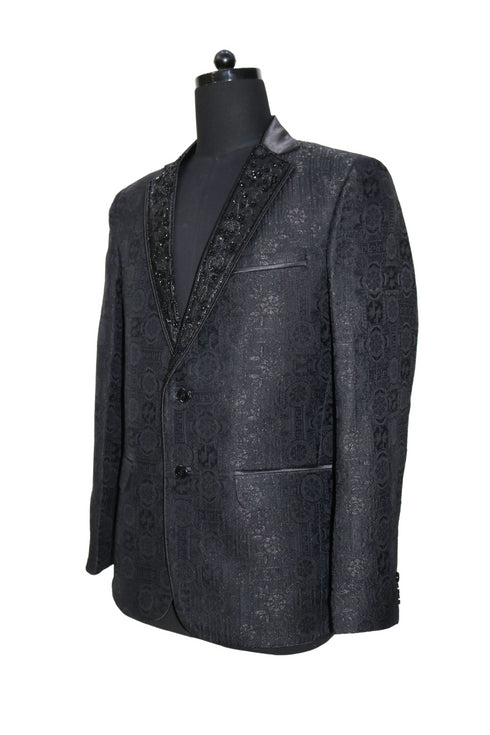 Hand Embroidered Onyx Blazer