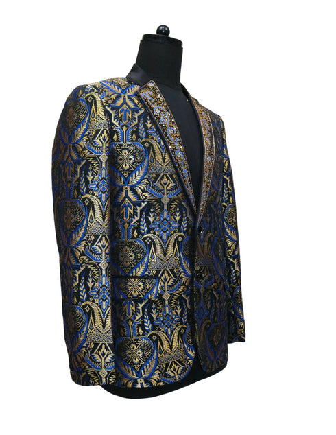 Hand Embroidered Blue Wings Blazer