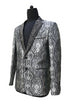 Hand Embroidered Titanium Blazer