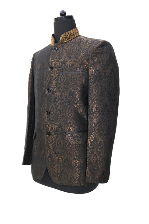 Black and Copper Nehru Jacket