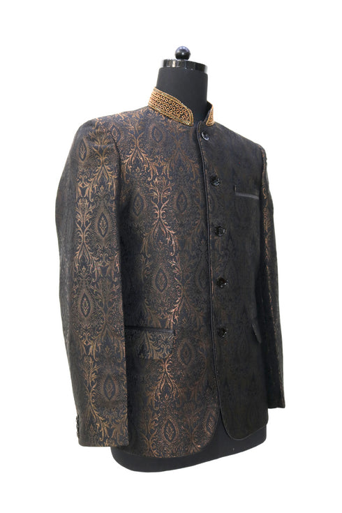 Black and Copper Nehru Jacket