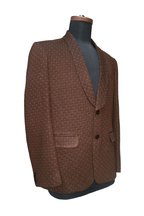 Brown Checkered Smoking Jacket