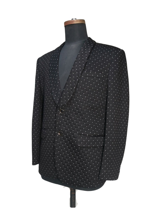 Black Checkered Smoking Jacket