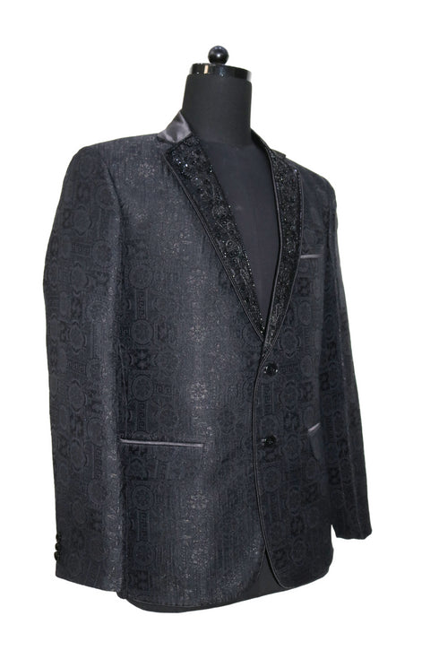 Hand Embroidered Onyx Blazer