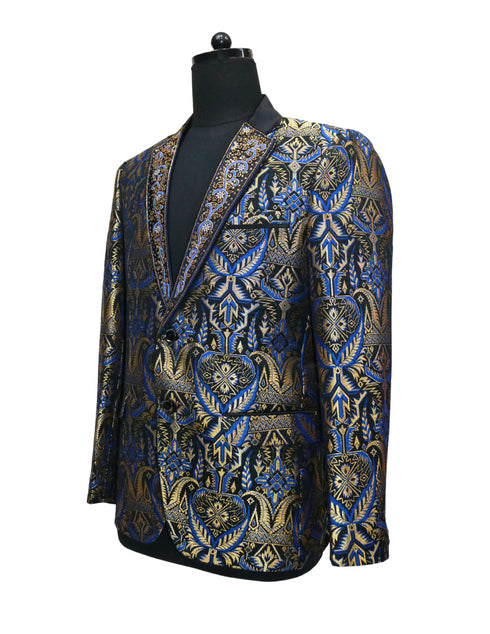 Hand Embroidered Blue Wings Blazer