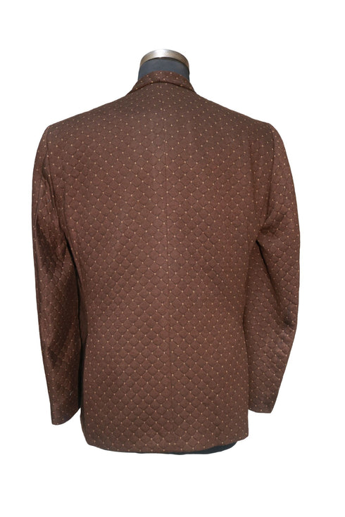 Brown Checkered Smoking Jacket