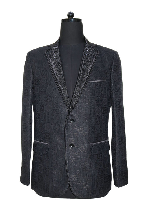 Hand Embroidered Onyx Blazer