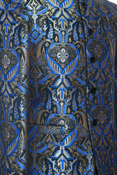 Hand Embroidered Blue Wings Nehru