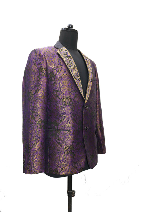 Hand Embroidered Amethyst Blazer