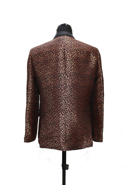 Hand Embroidered Golden Leopard Blazer