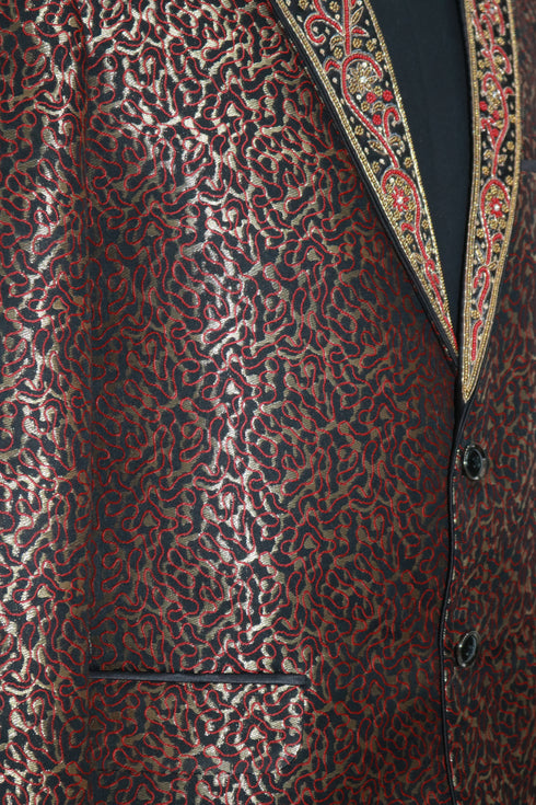 Hand Embroidered Golden Leopard Blazer