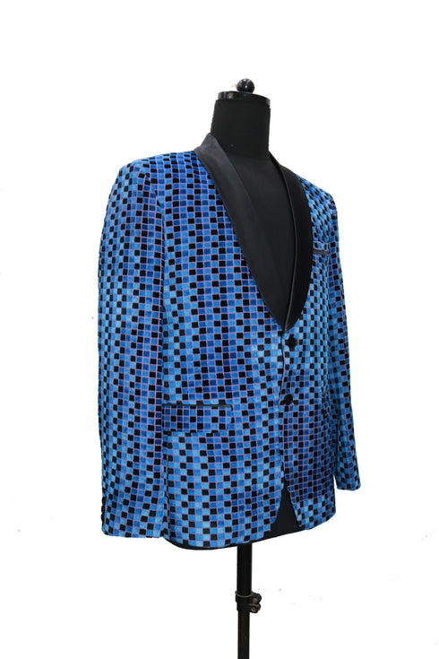 Checkered Velvet Smoking Jacket