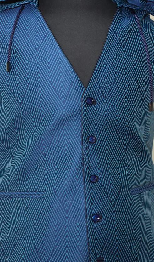 Blue Diamond Hooded Vest