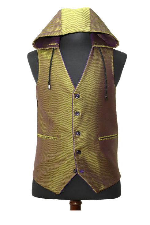 Green Purple Hooded Vest