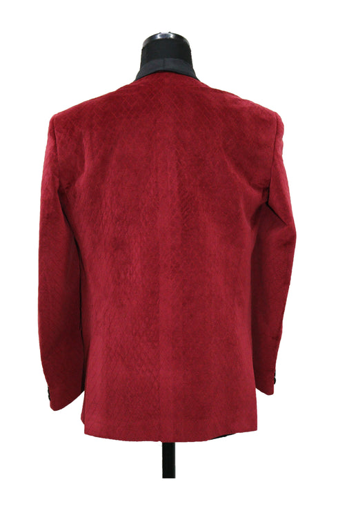 Red Quilted Velvet Smoking Jacket