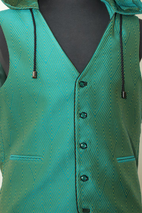Teal Diamond Hooded Vest