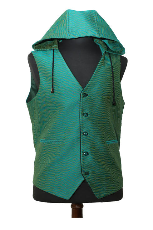 Teal Diamond Hooded Vest