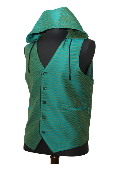 Teal Diamond Hooded Vest